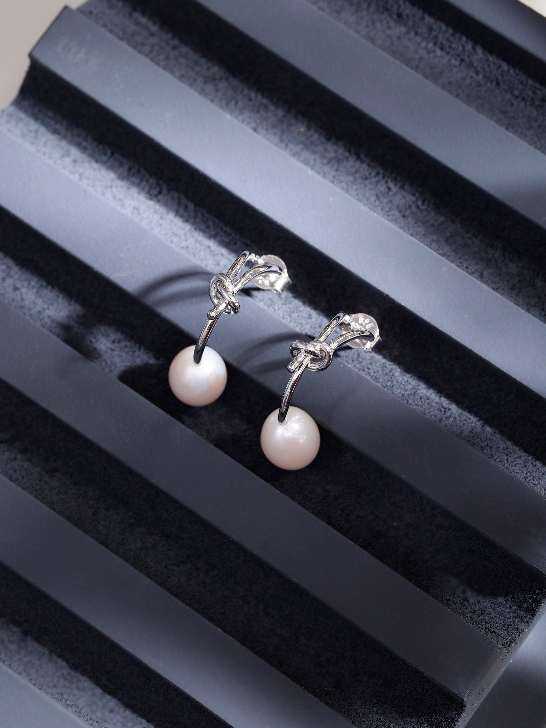 Knotted 925 Silver Earrings - Diavo Jewels