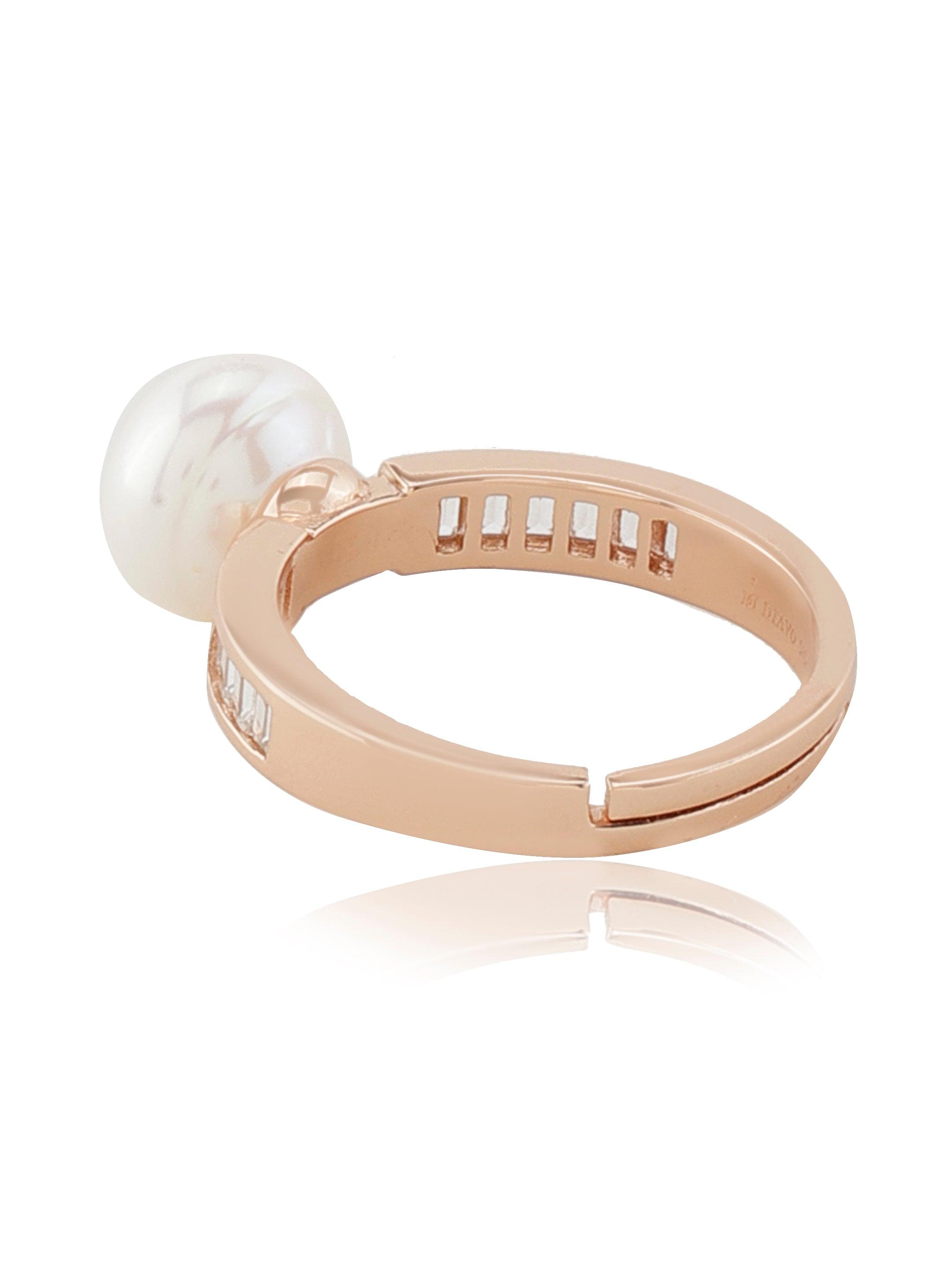 Ornate Pearl Stand 925 Silver Ring - Diavo Jewels