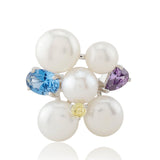 Clustered Pearl 925 Silver Ring - Diavo Jewels