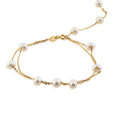 Triple Tiered Pearl Cascade 925 Silver Bracelet - Diavo Jewels