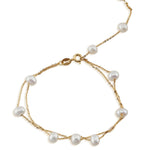 Triple Tiered Pearl Cascade 925 Silver Bracelet - Diavo Jewels