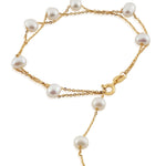 Triple Tiered Pearl Cascade 925 Silver Bracelet - Diavo Jewels