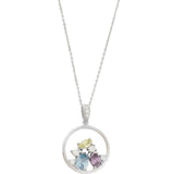 Ring of Gemstones Silver Necklace - Diavo Jewels