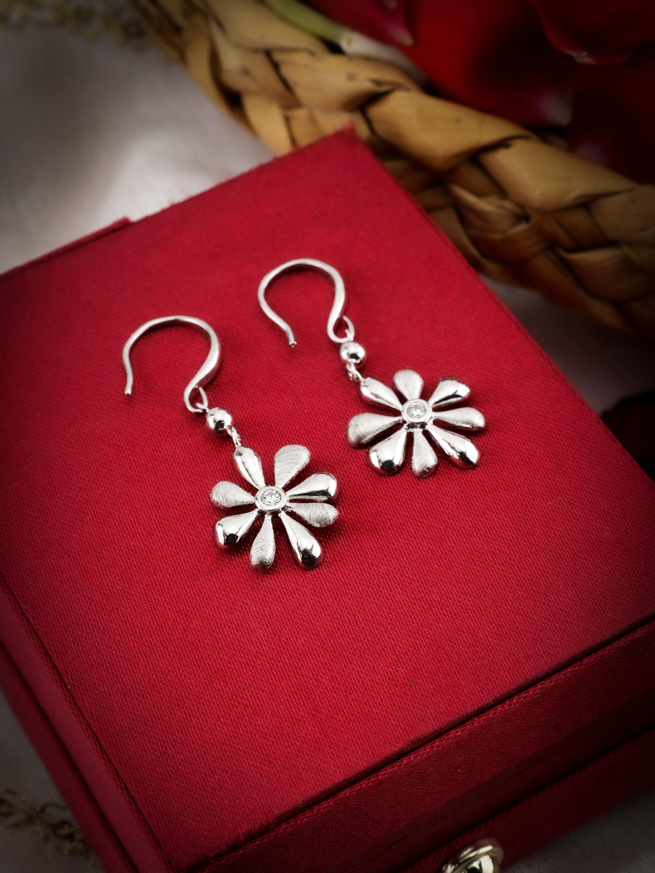 Lily Hook Silver Earrings - Diavo Jewels