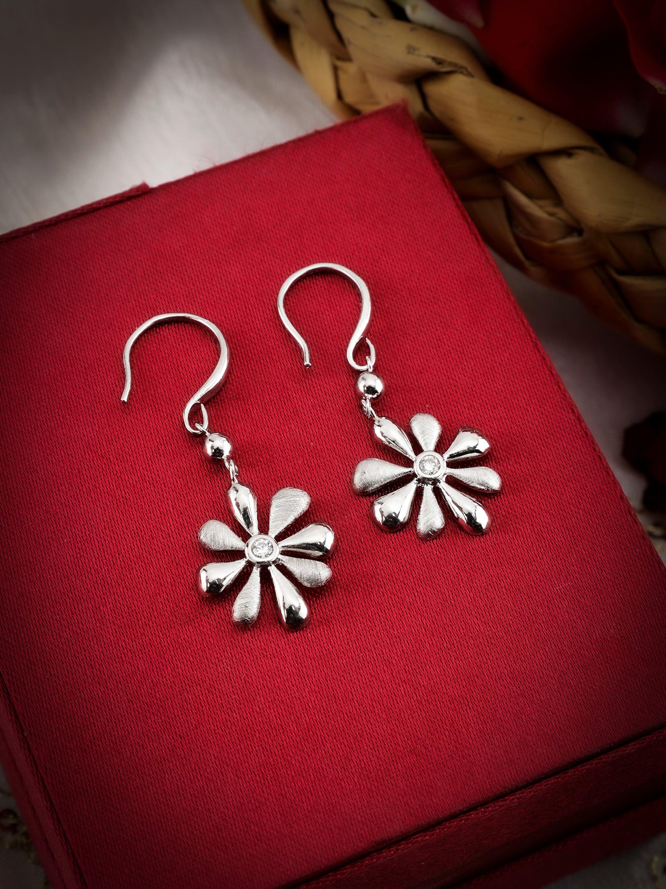 Lily Hook Silver Earrings - Diavo Jewels