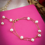 Triple Tiered Pearl Cascade 925 Silver Bracelet - Diavo Jewels