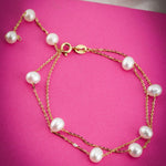 Triple Tiered Pearl Cascade 925 Silver Bracelet - Diavo Jewels