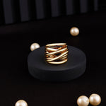 Radiant Gold Plated Interlace Silver Ring - Diavo Jewels