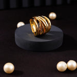 Radiant Gold Plated Interlace Silver Ring - Diavo Jewels