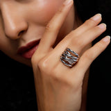 Sleek Silver Interlace Layered Ring - Diavo Jewels