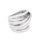 Sleek Silver Interlace Layered Ring - Diavo Jewels