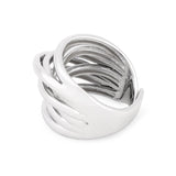 Sleek Silver Interlace Layered Ring - Diavo Jewels