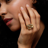 Sterling Silver Gold Plated Knot Ring - Diavo Jewels