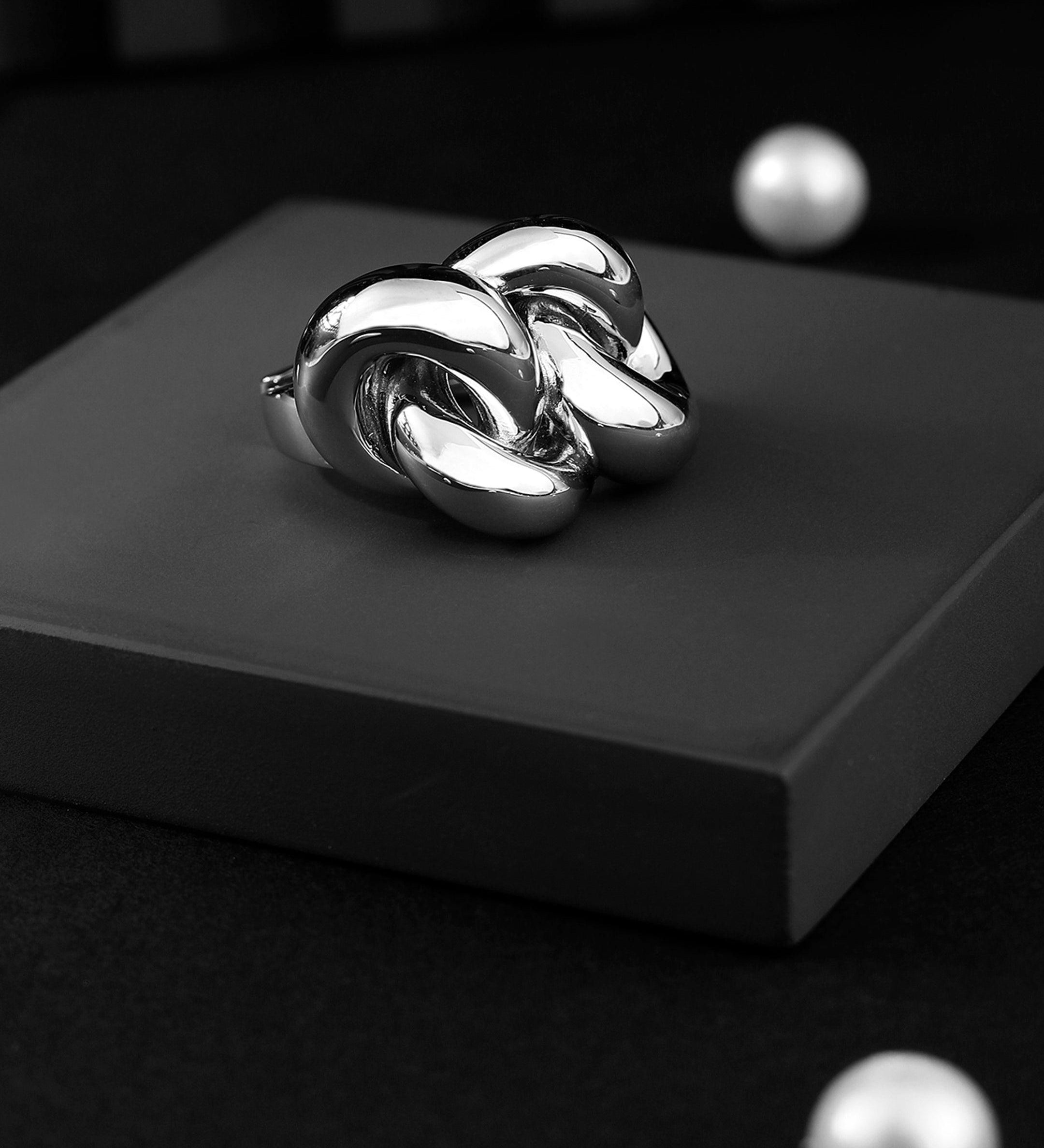 Sterling Silver Knot Design Ring - Diavo Jewels