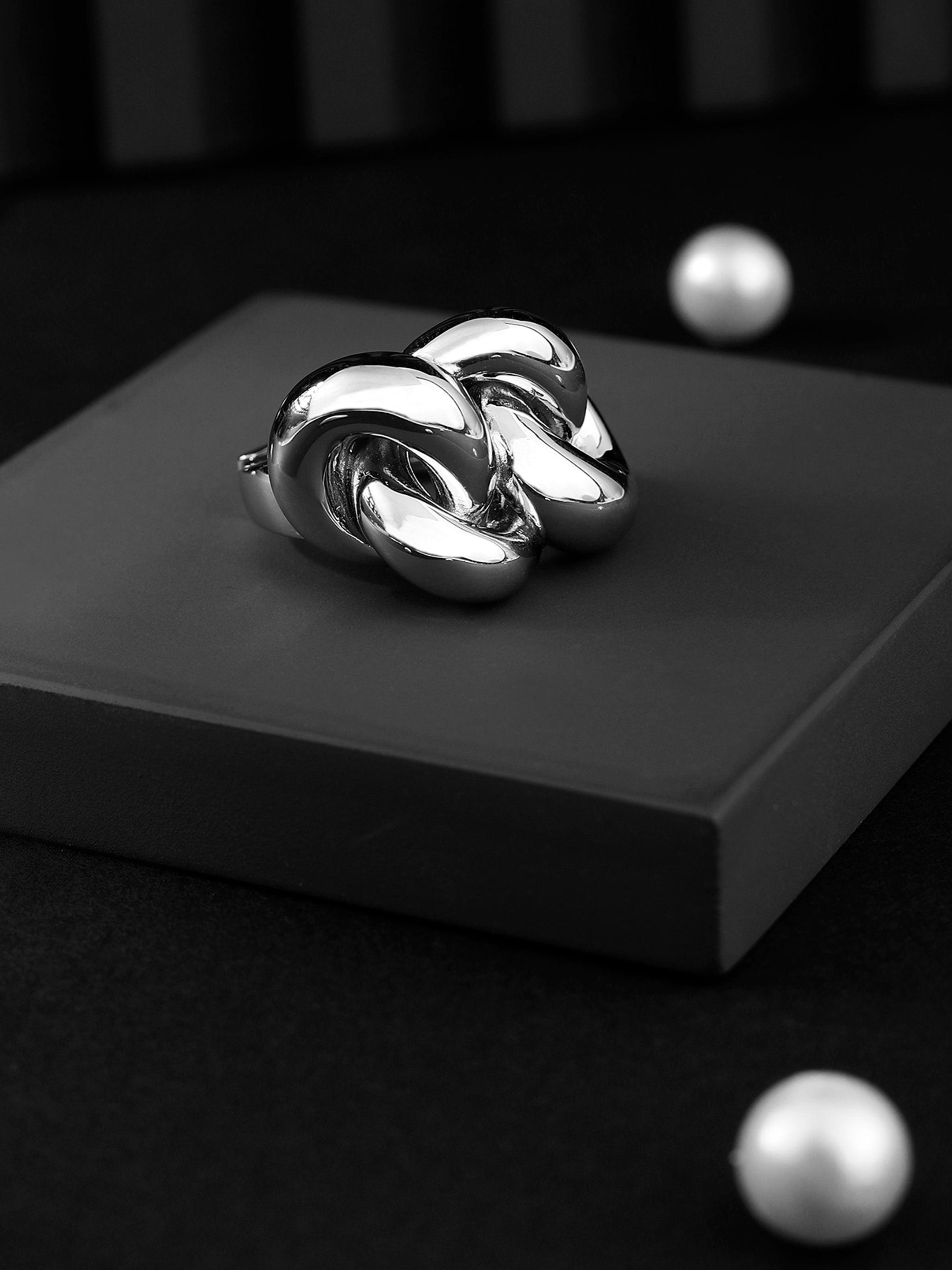 Sterling Silver Knot Design Ring - Diavo Jewels