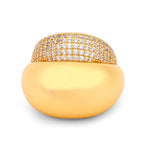 Zirconia Halo Gold Plated Silver Ring - Diavo Jewels