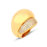 Zirconia Halo Gold Plated Silver Ring - Diavo Jewels