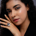 Zirconia Halo Silver Ring - Diavo Jewels