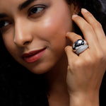 Zirconia Halo Silver Ring - Diavo Jewels