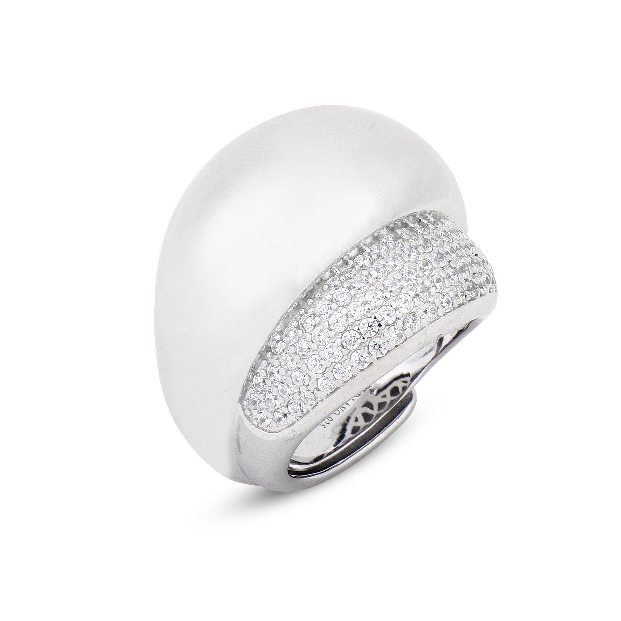 Zirconia Halo Silver Ring - Diavo Jewels