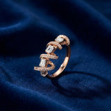 Helix Baguette Serpent Diamond Ring