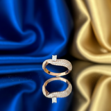 Tapered Pavé Bypass Diamond Ring