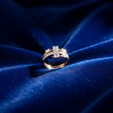 Bypass Crown Baguette Diamond Ring
