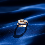 Triple-Tier Baguette Bypass Diamond Ring