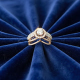 Diamond Empress V-Halo Crown Ring