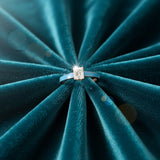Diamond Azure Solitaire Enamel Ring