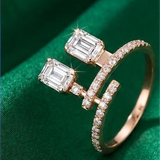 Diamond Dual-Baguette Bypass Ring