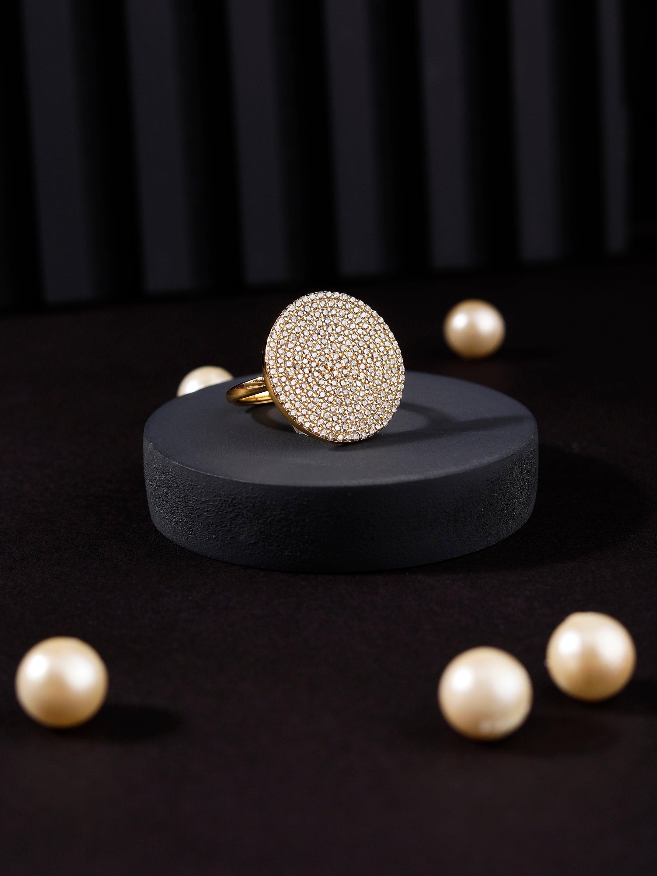 Dazzling Diva Gold Plated Silver Ring - Diavo Jewels