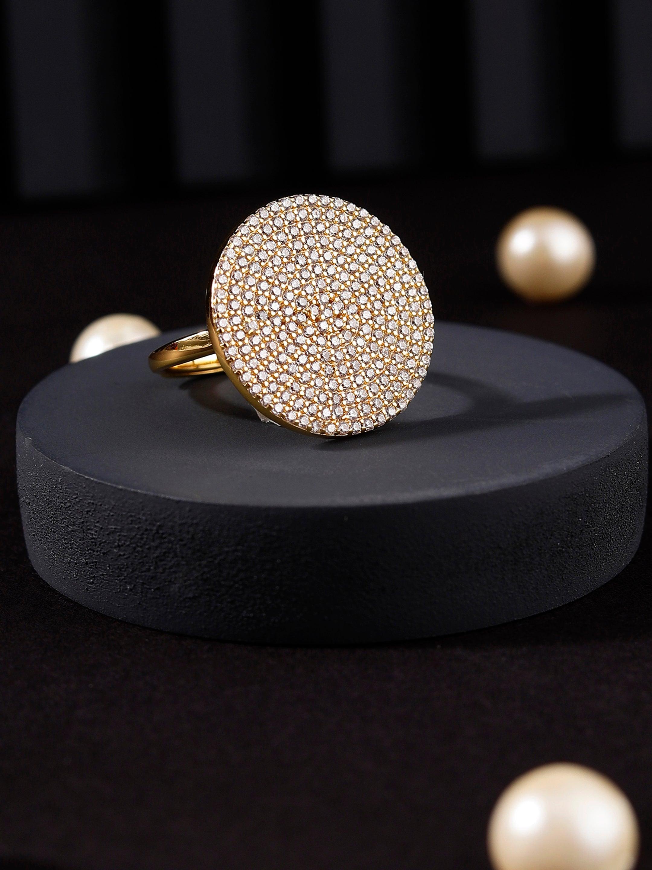 Dazzling Diva Gold Plated Silver Ring - Diavo Jewels