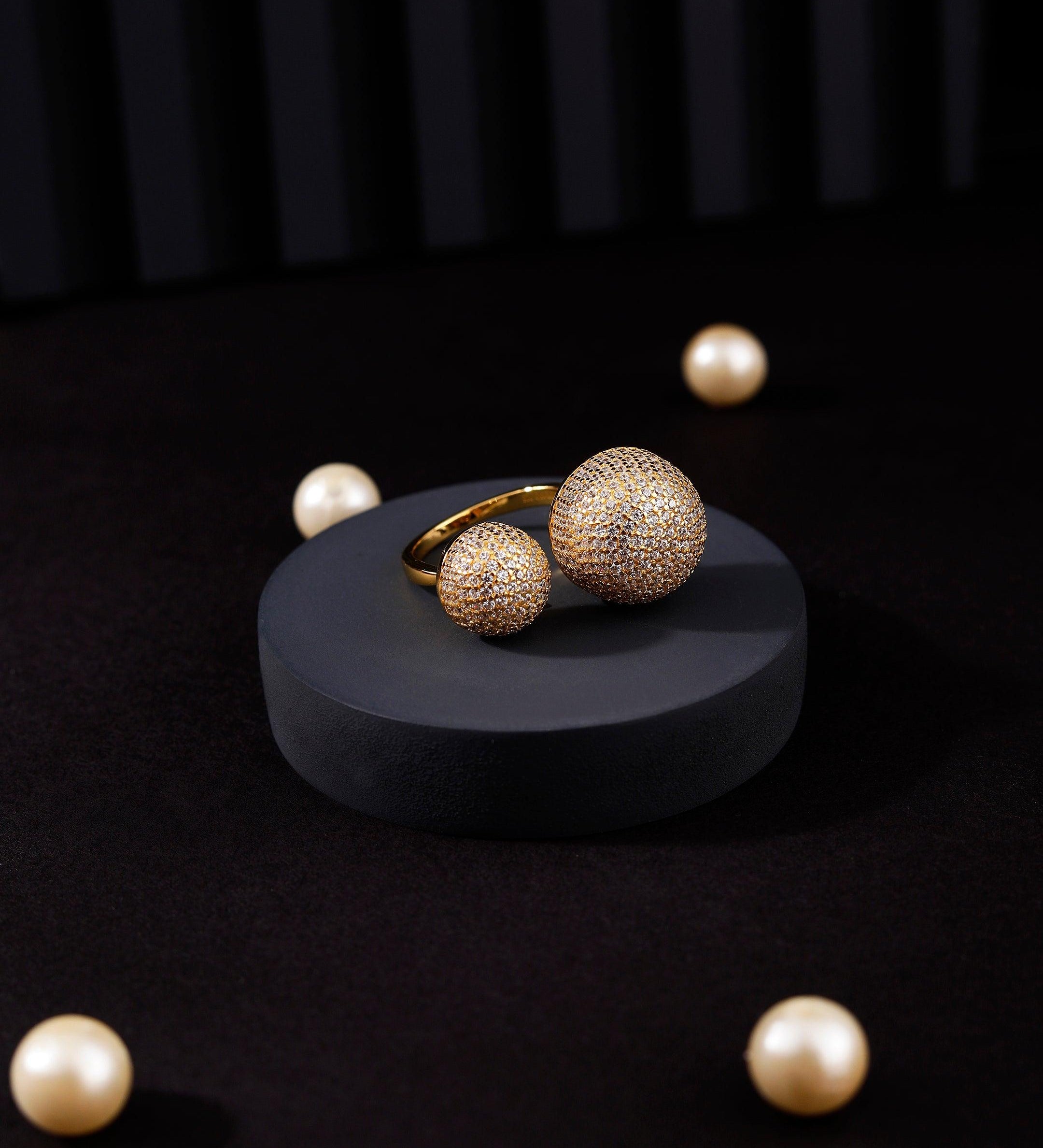 Dazzle Sonata Gold Plated Silver Ring - Diavo Jewels