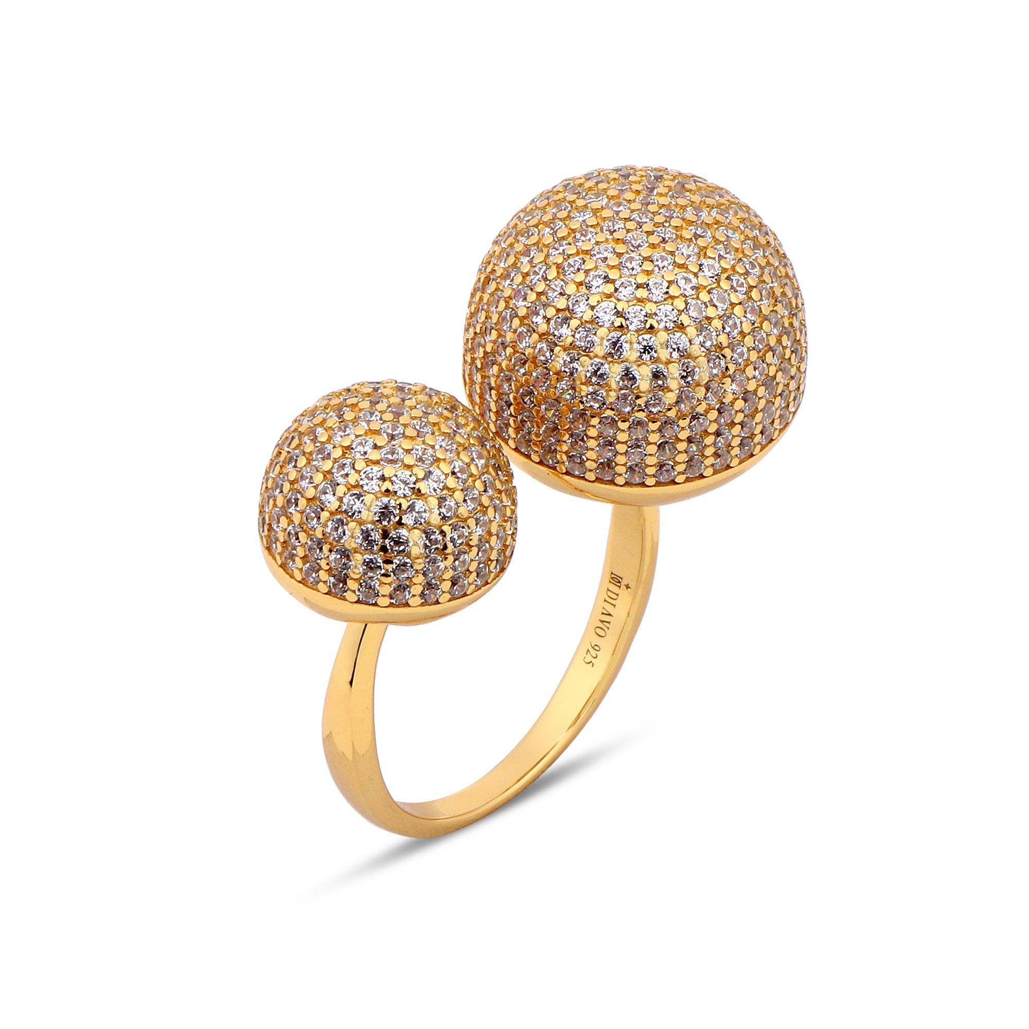 Dazzle Sonata Gold Plated Silver Ring - Diavo Jewels