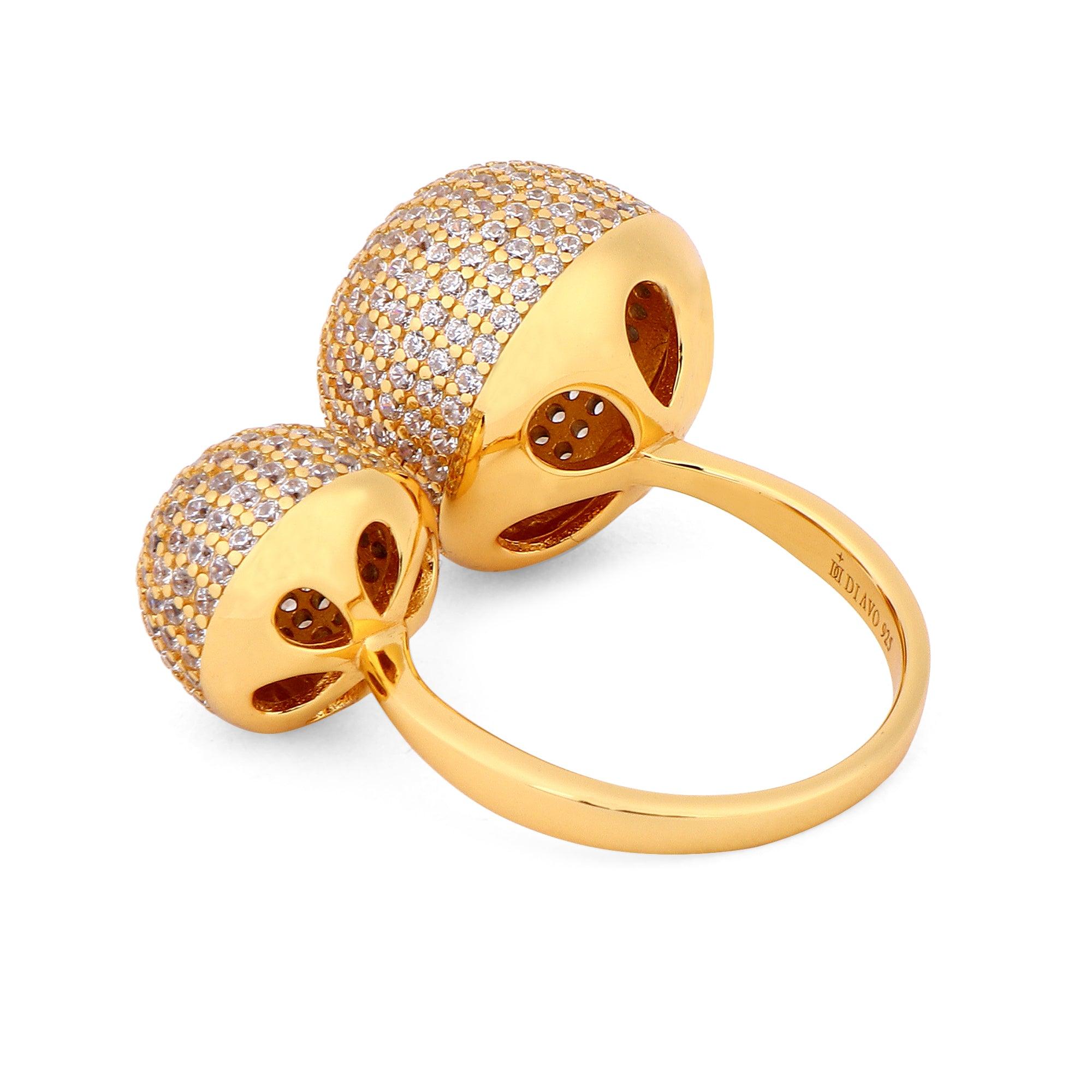 Dazzle Sonata Gold Plated Silver Ring - Diavo Jewels