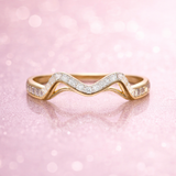 Pave-Set Diamond Chevron Diamond Ring