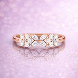 Rose gold floral-motif eternity Diamond Ring