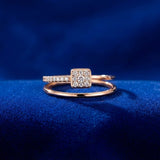 Rose Gold Diamond Bypass Cluster Diamond Ring