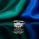 Rose Gold Sunburst Cluster Diamond Ring