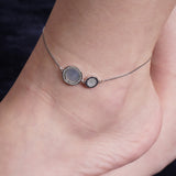 Medley Duo Disc Silver Anklet