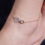 Dualistic Mirror Glow Silver Anklet