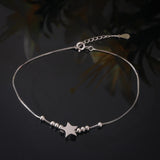 Elysia Estelle Rhodium Plated Silver Anklet