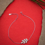 Glittering Path of Frond Silver Anklet