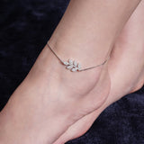 Glittering Path of Frond Silver Anklet