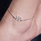 Glittering Path of Frond Silver Anklet