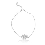 Glittering Path of Frond Silver Anklet