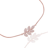 Glittering Path of Frond Rose Gold Plated Silver Anklet