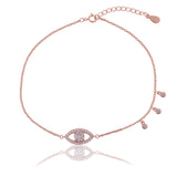 Elara Oculis Silver Anklet