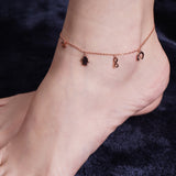 Mystic Symbols of Protection Rose Gold Plated Silver Anklet